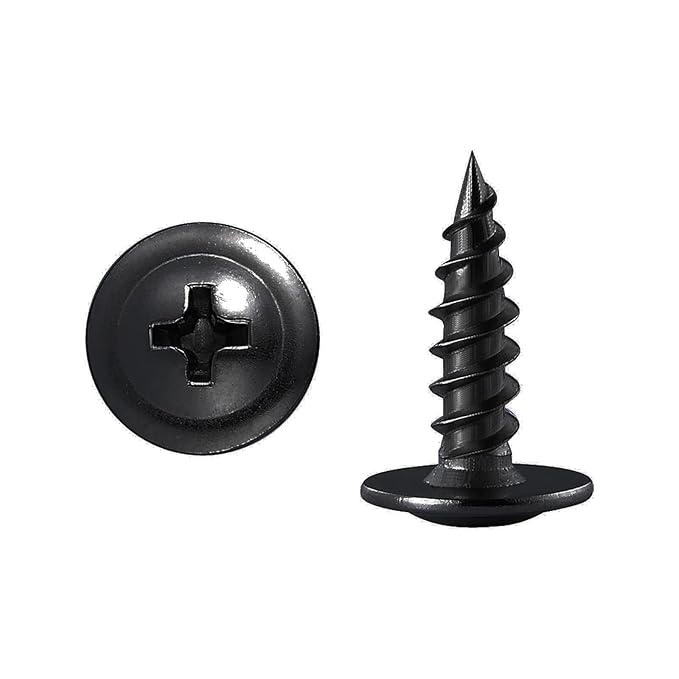 (300 pcs) Wensilon #10×5/8" Black Phillips Truss Head Wood Screws Quick Metal Self Tapping