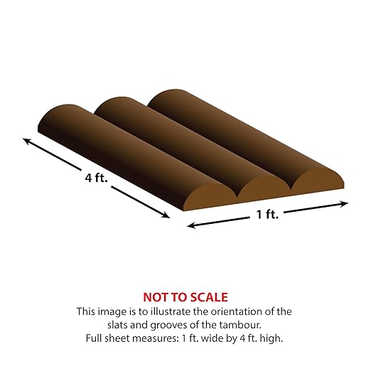 Architectural Products by Outwater 1' Wide x Nominal 4' High x 5/16' Thick Flexible Tambour Sheet, Red Oak
