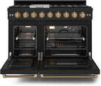 Gordon Ramsay by THOR Kitchen 48 Inch Professional Gas Range with Double Oven in Black/Bronze