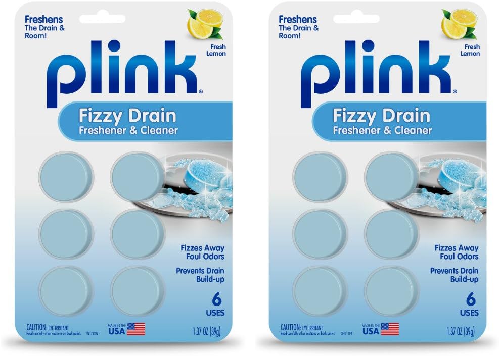 Plink Fizzy Drain Cleaner, 6 Count (Pack of 2), Lemon Scent