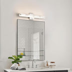 mirrea 24" LED Chrome Vanity Light 3000K/4000K/5000K CCT Adjustable 4 Light Bathroom Light Fixture Over Mirror