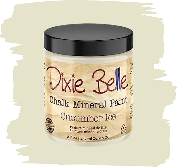 Dixie Belle Paint Company Chalk Finish Furniture Paint - Cucumber Ice (8oz) - Matte Subtle Green Chic Chalk Mineral DIY Furniture Paint