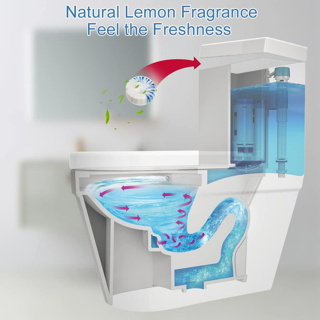 KIISIISO Toilet Bowl Cleaner Tablets, 12 PACK Commercial Household Bathroom Cleaners, Automatic Toilet Tank Cleaners Deodorizers(Blue and White)