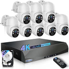 【90 Days Storage & 2-Way Audio】 4K Wired Security Camera System, Home Video Surveillance Systems, Outdoor POE Security Cameras, IP Camera System