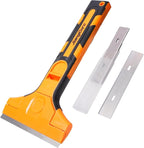 4" Razor Blade Scraper Tool – Wide Scraper Tool with 15 Extra Replacement SK5 Blades,Glass Cleaner for Stove Tops, Windows, Paint Removal and Adhesive Residues