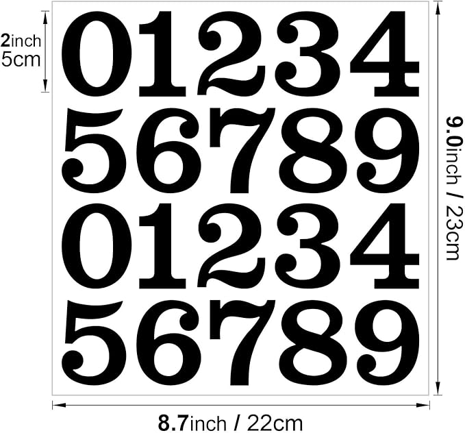 200 PCS Mailbox Numbers for Outside, Vinyl Numbers Stickers Mailbox Number Decals, Self-Adhesive Waterproof Numbers for Mailbox Window Door Trucks Address Number (Black, 2 inch)