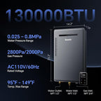 Ranein Natural Gas Tankless Water Heater, Outdoor Max 5.3 GPM, 130,000 BTU Instant Hot Water Heater