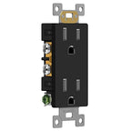 ENERLITES 40 Pack Black Decorator Receptacle, Standard Electrical Wall Outlet, 15A 125V, Self-Grounding, 2-Pole, 3-Wire, 5-15R, UL Listed, 61502-TR-BK, Tamper Resistant