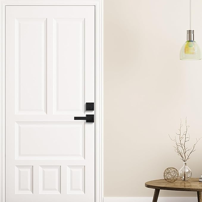 Haidms Black Exterior Door Lock Set with Deadbolt, Front Door Handle and Deadbolt Set, Entry Door Locksets, Matte Black Heavy Duty Zinc-alloyed Front Door Lock Set