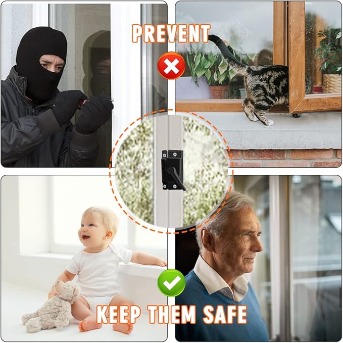 Sliding Window Sash Locks Black ZUONAI 2 Pack Cam Sash Locks for Double Hung Window Latch Lock Security Vinyl Window Sash Lock and Keeper Replacement for Vertical and Horizontal Sliding Windows