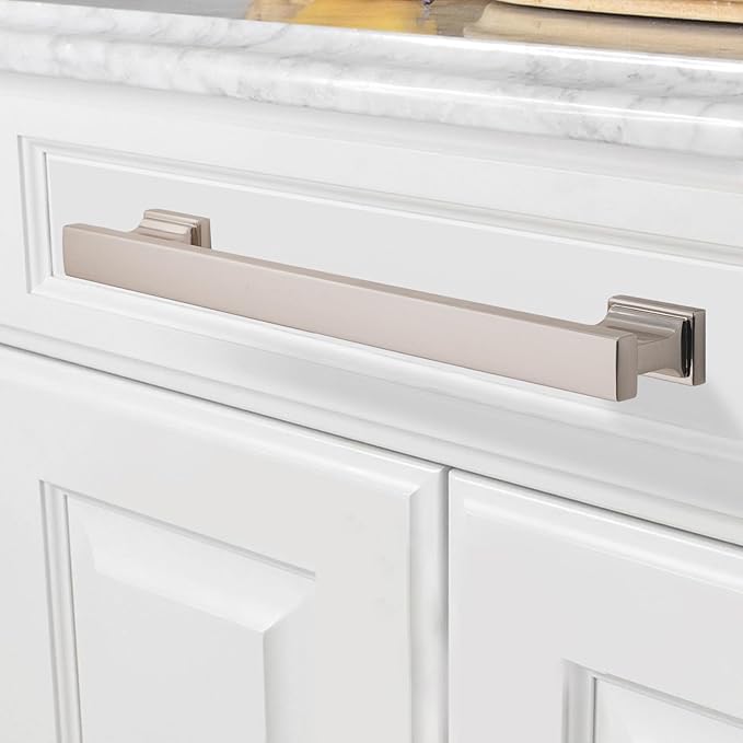 COTYKILEY 10 Pack 6.2Inch(160mm) Brushed Satin Nickel Cabinet Handles Kitchen Cabinet Pulls Cabinet Door Handles Kitchen Cabinet Hardware Cupboard Drawer Pulls Dresser Handles