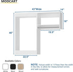 Modular Closet System, 43" Wide Closet Organizer System with Hanging, Wood Tower Closet Storage for Walk In Closets, Wall Mounted Wardrobe Organizer Kit System, Bedroom, White
