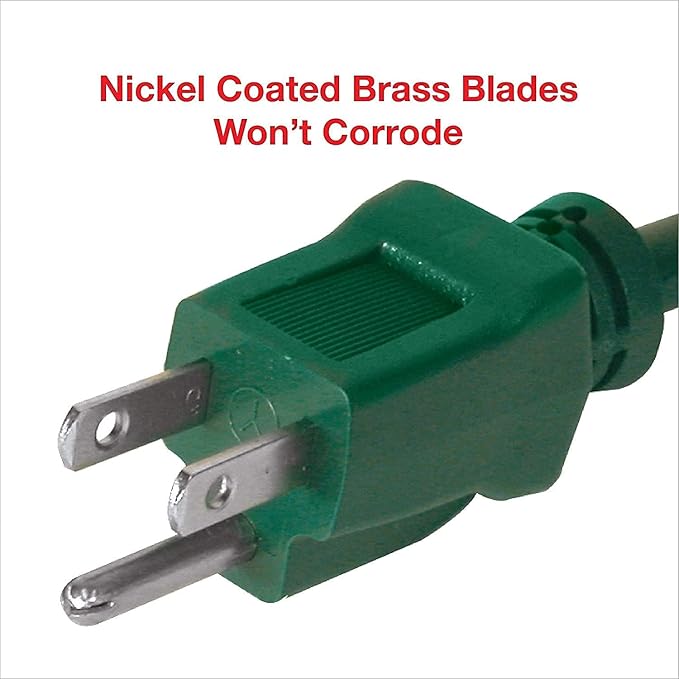 Clear Power 16 Gauge 3Prong Cords (16/3-3 Prong Grounded Plug, Green, 80 ft)