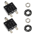 HUWREW 15 Amp Push Button Circuit Breaker 125-250V AC 50V DC L1 Series Manual Reset Thermal Circuit Breaker 15A Thermal Overload Protector (Pack of 2)
