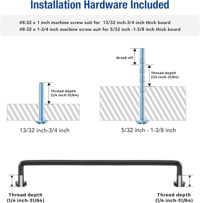 JOY DECOR Cabinet Pulls – 7-1/2 Inch Hole Center, Oil Rubbed Bronze, 5 Pack, Zinc Alloy Cabinet Handles for Drawers & Cupboard – Vintage Style Hardware for Kitchen, Bathroom, Dresser