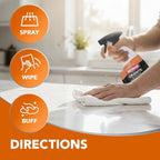 Weiman Granite Cleaner Polish and Protect, Streak Free, pH Neutral Formula for Daily Use on Interior & Exterior Natural Stone with Microfiber Towel, 3 in 1-2 Pack