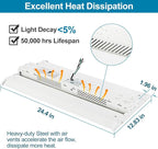 (2 Pack) LED high Bay Shop Light 220W 30800 Lumens 5000K 100-277V Dimmable, Commercial Linear Bay Lights for Warehouse Workshop Supermarket Stadium, Power Tunable 220W/165W/110W, 2FT