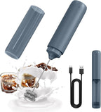 CIRCLE JOY Rechargeable Milk Frother Hanheld, Dual Ring Electric Coffee Frother, Portable Hand Frother Wand Drink Mixer for Matcha Lattes Cappuccino, Kitchen Gifts, Blue