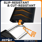 SEPOX 10PCS Large Combination Padlock, Long Shackle Outdoor Combo Lock 2.2" 55mm Heavy Duty Weatherproof, Ressetable 4Digital, Security Aluminum Body,Uncuttable Shackle, for Home, School, Gate, Garden