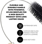 Flexible Drain Cleaning Brush (72" Long) for Drains, Bottles, Bathroom Sink, Bathtub, Shower, and Kitchen Sink, Heavy-Duty Double Ended Nylon with Elastic Hose, Bathroom Essentials, Black