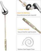 Toilet Handle Replacement Kit, Toilet Flush Handle with Stainless Steel Flapper Chains, Universal Toilet Lever for Most Front Mount Toilets, Chrome Finish Toilet Flush Lever