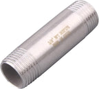 3/8" X 3/8" NPT Male Nipple Stainless Steel 304 Cast Pipe Coupling Fitting 2" Length (pack of 2)