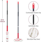 KeFanta Self Wringing Mop for Floor Cleaning, Microfiber Floor mop with 57 " Long Handle, Easy Wringing Mop for Kitchen Hardwood Bathroom Garages Warehouses Vinyl Tile Laminate Home Office