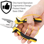 DOWELL Lineman's Pliers with Wire Cutter - 7 Inch Nickel Chromium Steel Construction Professional Handle