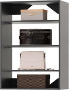 ROOMTEC 19.5" Shelf Short Tower Closet Unit, Modular Closet System with Shelf, Wardrobe Organizer for Bedroom or Walk-in Closet, Wall Mounted, Customizable Clothes Storage Unit, Black