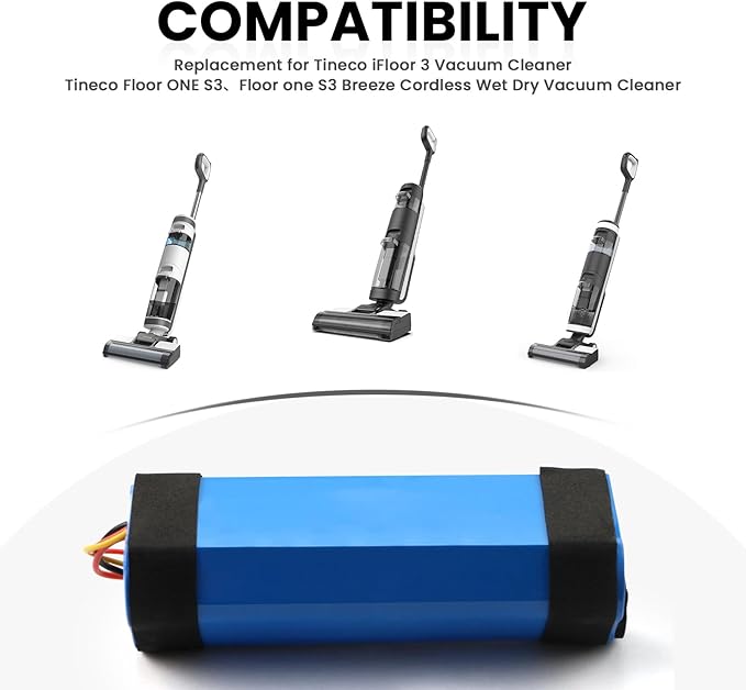 ANTIEE 4000 mAh Vacuum Cleaner Battery for Tineco iFloor 3, Floor One S3, Floor One S3, Breeze Cordless Wet Dry Aspirapolvere Robots 21.6 V