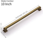 10 Pack 10 Inch(254mm) Hole Center Antique Brass Modern Cabinet Pulls Kitchen Cabinet Handles Kitchen Cabinet Hardware Timeless Drawer Pulls for Dresser Cupboard Wardrobe, A-Brass(10x10)