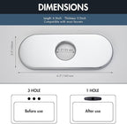 6 Inch Faucet Deck Plate for Bathroom Sink - Universal Fit for 1 Hole or 3 Hole 4 Inch Centerset Basins - Escutcheon Faucet Plate - Stainless Steel Faucet Hole Cover(Chrome)