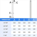 ChillWaves 304 Stainless Steel Pipe Fitting, Nipple Cast Pipe 1/2" NPT Male x 1/2" NPT Female Thread 12" Length(300MM)(1-PACK)