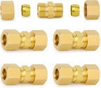ChillWaves Brass Compression Tube Fitting, 1/2" OD x 1/2" OD Compression Union Connector(5-PACK)