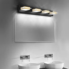 Black Vanity Light Fixture LED Dimmable Bathroom Lighting Fixture 4 Lights Bath Wall Sconces with Golden Metal Lampshade,White Light 3000K-6000K,3 Color