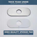 6 Inch Faucet Deck Plate for Bathroom Sink - Universal Fit for 1 Hole or 3 Hole 4 Inch Centerset Basins - Escutcheon Faucet Plate - Stainless Steel Faucet Hole Cover(Brushed Nickel)