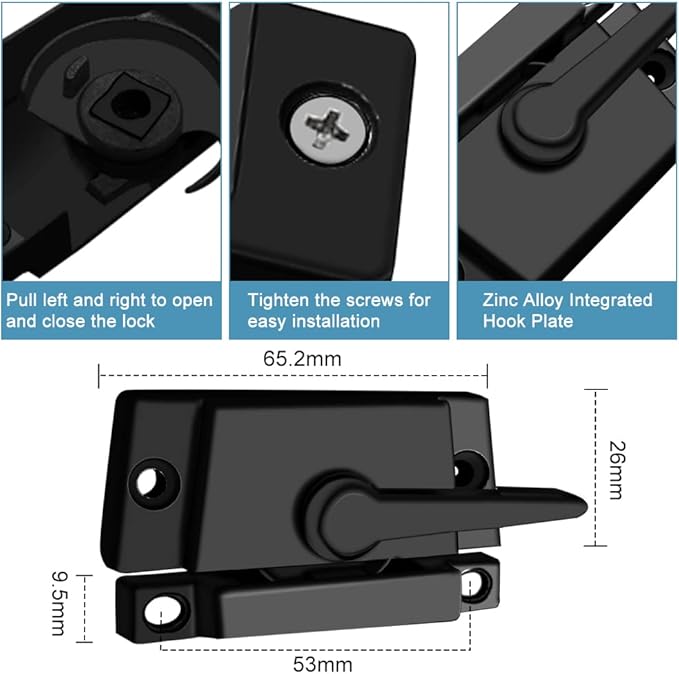 Sliding Window Sash Locks Black ZUONAI 8 Pack Cam Sash Locks for Double Hung Window Latch Lock Security Vinyl Window Sash Lock and Keeper Replacement for Vertical and Horizontal Sliding Windows
