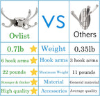 Swivel Coat Hook 2 Pack Heavy Duty Space Saving Towel Rope Hook Wall Mount Triple Swing Arms for RV Bathroom Kitchen Garage,Brushed Nickel