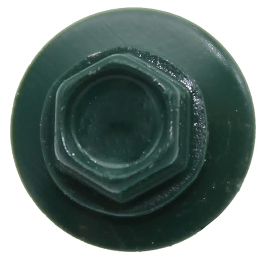 #14 Metal ROOFING SCREWS: (250) Screws x 1-1/2" IVY GREEN/FOREST GREEN Hex Head Sheet Metal Roof Screw. Self starting/tapping EPDM washer. Colored head for corrugated roofing