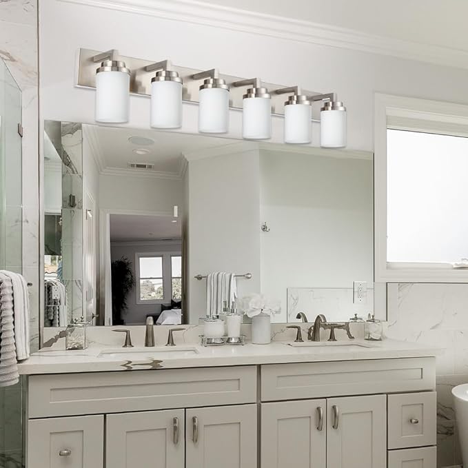 TODOLUZ Vanity Lights 6-Lights Bathroom Lighting Over Mirror, Wall Light Fixture Home Wall Lamp for Dining Room Dress Table, E26 Bulb Base