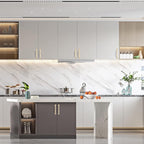 Asidrama 10 Pack 5 Inch(128mm) Hole Centers Brushed Brass Kitchen Cabinet Handles, Gold Cabinet Pulls Kitchen Cabinet Hardware for Cupboard Drawer Pulls