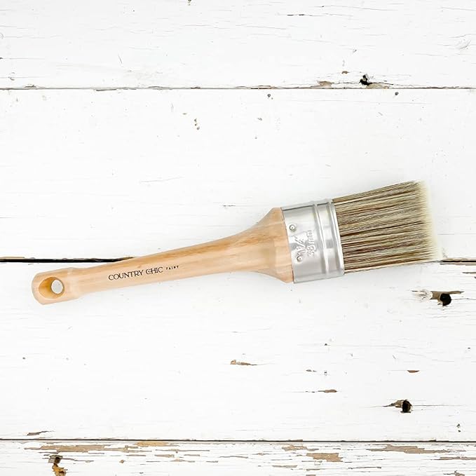 Chalk Style Paint Brush - Oval Brush with Synthetic Bristles for Smooth Furniture Paint Application with Minimal Brush Strokes, No Shedding, Vegan, Best for Water-Based Paint - 1.5"