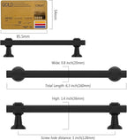 Amerdeco 10 Pack Matte Black Cabinet Pulls 5 Inch(128mm) Hole Center Drawer Pulls Cabinet Hardware Kitchen Cabinet Handles for Bathroom Dresser Pulls ZH0069