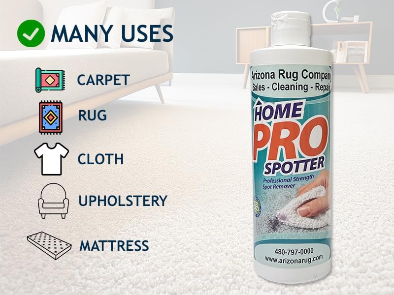 Spot and Stain Remover for Carpets, Rugs, Clothes, Upholstery&Mattress - Home Pro Spotter, 12 FL OZ