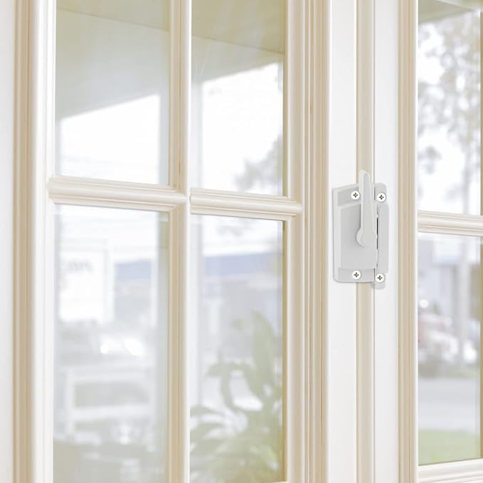 Uenhoy 4 Pack Cam Action Window Sash Locks for Double Hung Windows, White Sash Window Locks for Vertical & Horizontal Sliding Windows