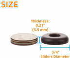 3/4" Screw on Furniture Sliders-Furnigear Heavy Duty PTFE (Teflon) Chair Leg Slides Glides Move Your Furniture Easy & Safely - Best Floor Protector(Brown-40pack)