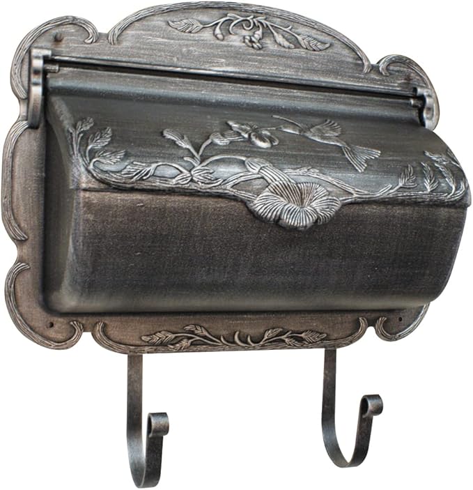 Special Lite Hummingbird Horizontal Wall Mount Mailbox - Swedish Silver Aluminum Mailbox for Wall Mount - SHB-1004-SW
