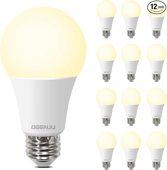 A19 LED Light Bulbs, 100 Watt Equivalent LED Bulbs, Soft White 2700K, 1500 Lumens, E26 Standard Base, Non-Dimmable, 13W Bright White LED Bulbs for Bedroom Living Room Home Office, 12 Pack