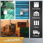 LanuBe 304 Stainless Steel keyed Alike Marine Small Padlocks for Outdoor use, 1-9/16 inch Wide Body, Stainless Steel Body, Normal Shackle, Pack of 2