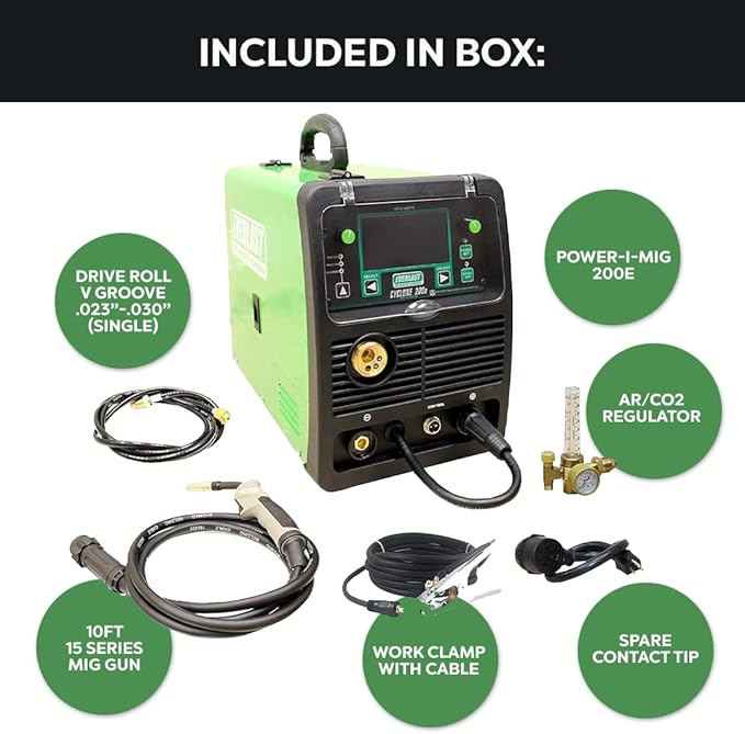Everlast Cyclone 200ES MIG Welder - 180 Amp, Dual Voltage 110/220V, IGBT Inverter, MIG & Stick Capability